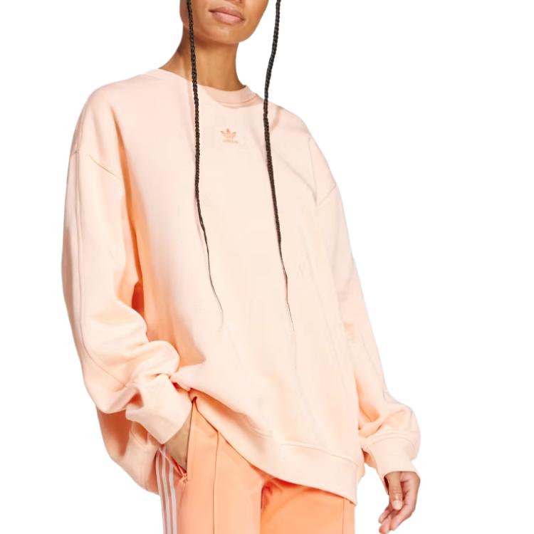 Adidas Оригинальная базовая толстовка с логотипом, удобная, теплая флисовая толстовка для женщин, телесная JD1534