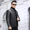 Мужская куртка из натуральной кожи, кожаная куртка с лацканами из коровьей кожи первого слоя, подкладка из пуха, съемная куртка из натуральной кожи
