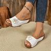 Fashion Sandals Women Summer New 2025 Women's Woven Flower Wedge Slippers Outdoor Sports Beach Casual Peep Toe Comfortable Shoes