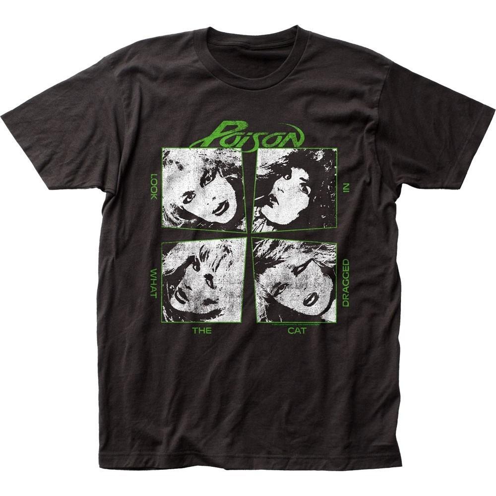 Poison Look What The Cat Dragged In Mens T Shirt Music Classic Rock Band Black Unisex T-Shirt