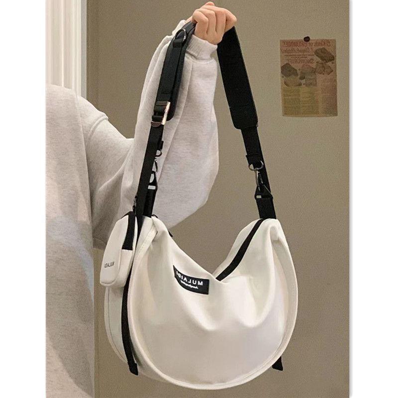 Casual Dumpling Bag Sports Style Messenger Bag Female Large-capacity Canvas Bag Student Class Shoulder Commuter Bag