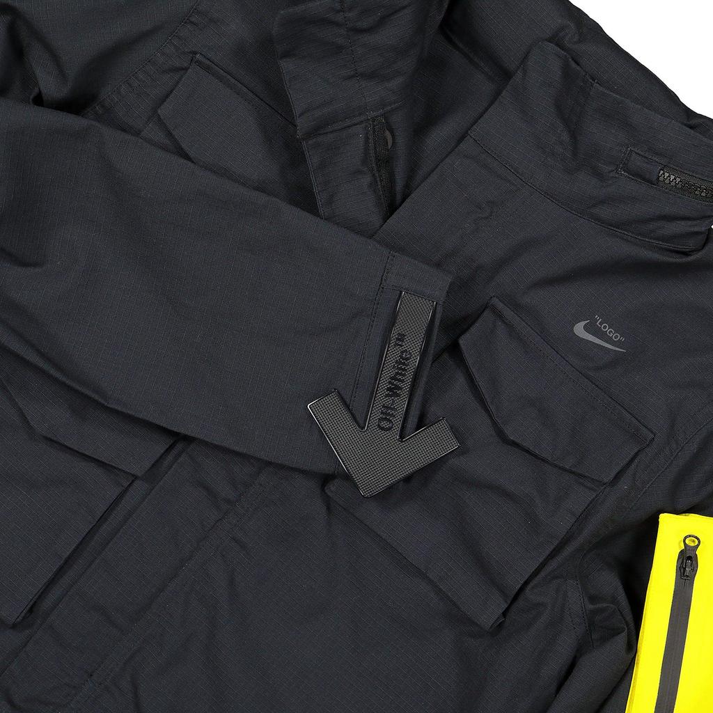 Nike Womens X Off-White Running Jacket Black/Yellow Women Outerwear BV8041-010