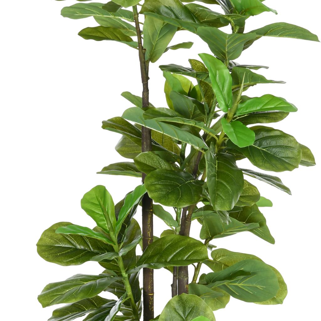 Set of 2 Artificial Plants Fiddle Leaf Fig Tree Ficus Lyrata Height 180cm with Pot