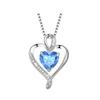 Heart Necklace Cubic Zirconia Love Heart Pendant Necklace Birthday Valentine's Day Mother's Day Jewelry Gift for Women