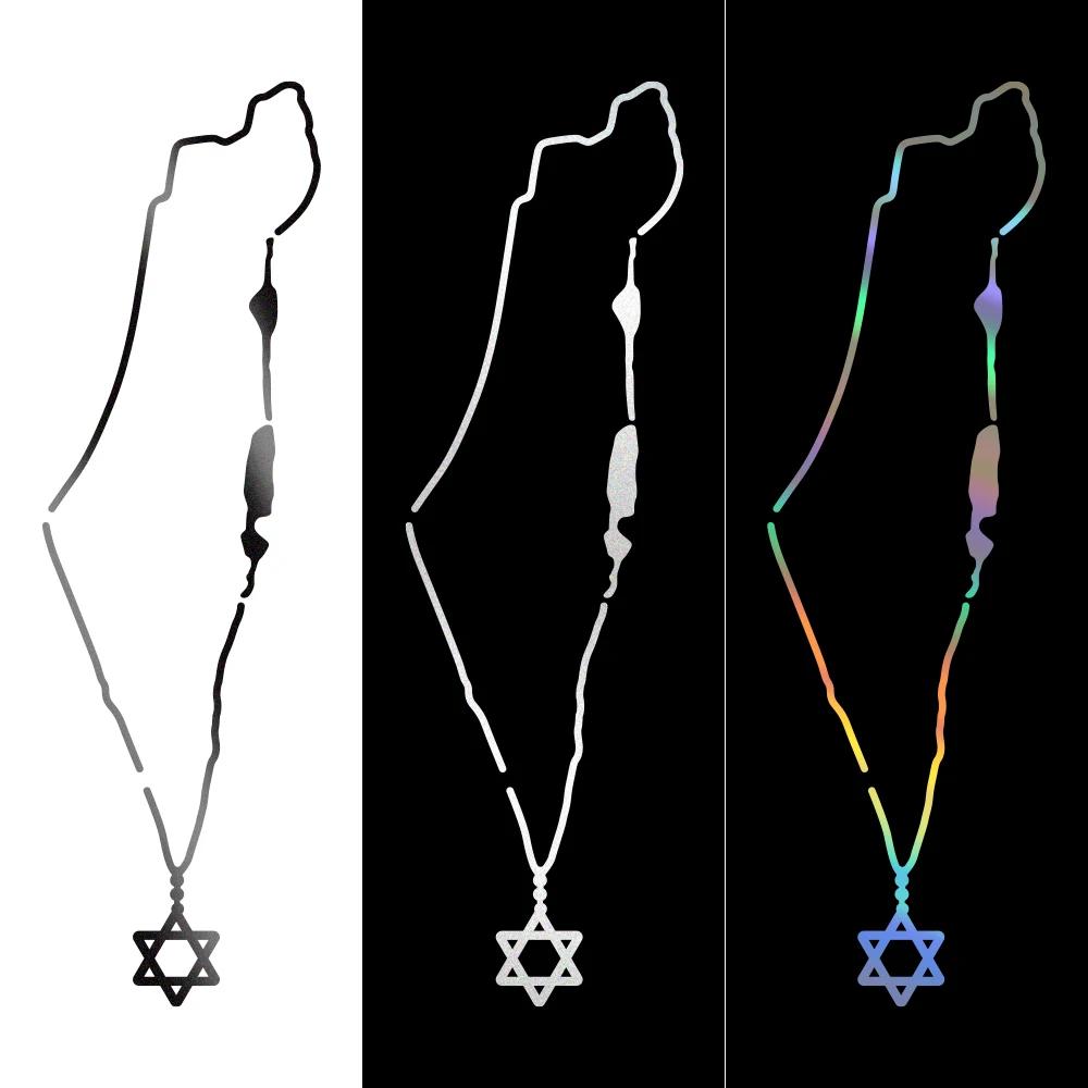 Car Stickers Creative Israel Map Reflective Decal Auto Body Window Front Windshield Decals Universal DIY Decoration Accessories