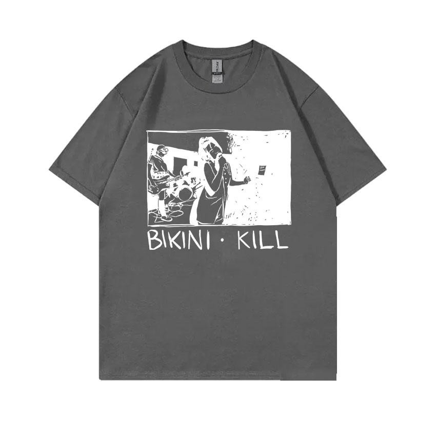 Панк-рок группа Bikini Kill Riot Grrrl Кэтлин Ханна Принт Футболки Мужские Повседневная Оверсайз Футболка Короткий Рукав Мужские Футболки