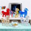Fake Crystal Horse Figurine Hand-carved Miniature Pony Statue Healing Stone Animal Collectible Sculpture Fengshui Decoration Ornament