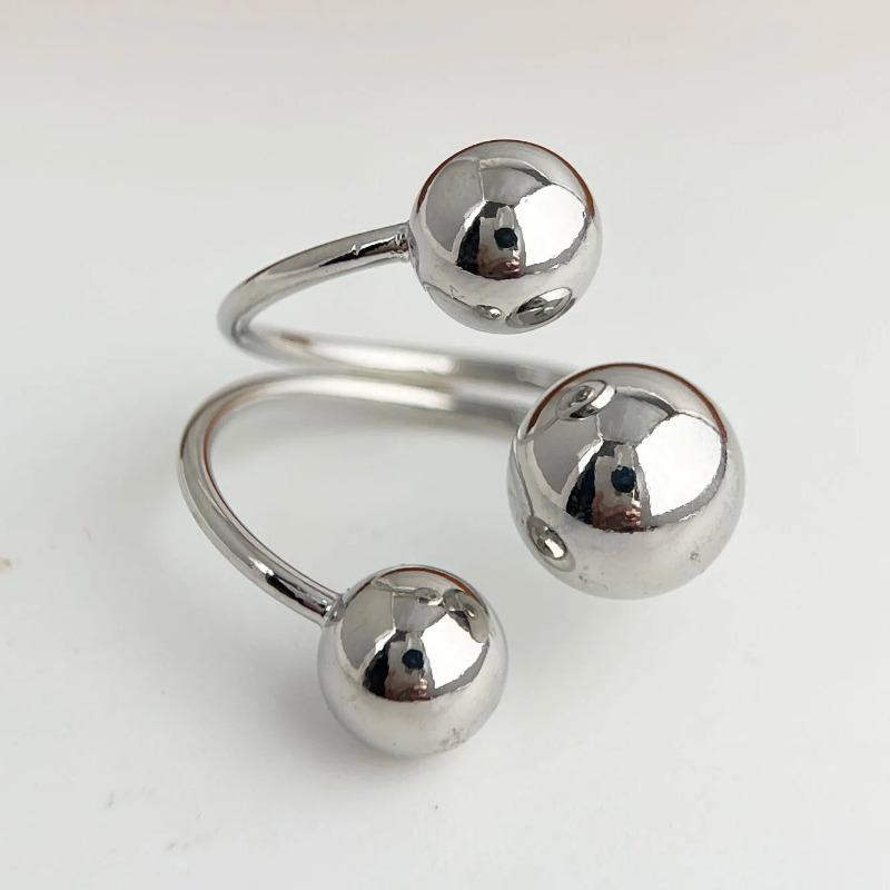 Кольца для женщин, парные, минималистичные, ручной работы, простые, кольцо с тремя шариками, изящные ювелирные изделия, подарок, предотвращают аллергию