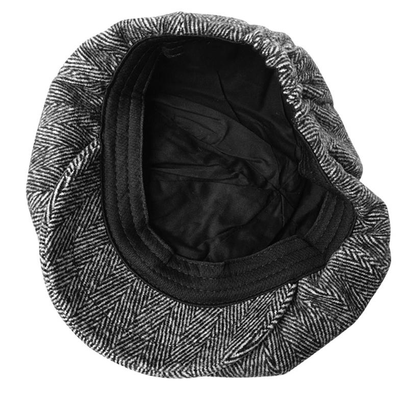 Hat Soft Wool Newsboy Cap Men Grey Herringbone Flat Caps Women Men British Painters Hat Soft Autumn Winter Hats Octagonal Cap BLM09