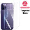 3 шт. заднее закаленное стекло для iPhone 11 12 13 Mini 13 14 15 Pro Max телефонов Защитная пленка для заднего экрана для iPhone 14 15 Plus