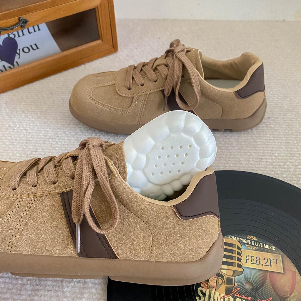 A9854 латексная стелька/платформа с головкой манго, немецкие тренировочные туфли, женская повседневная обувь, осень 2024, новая нишевая ретро-обувь на доске