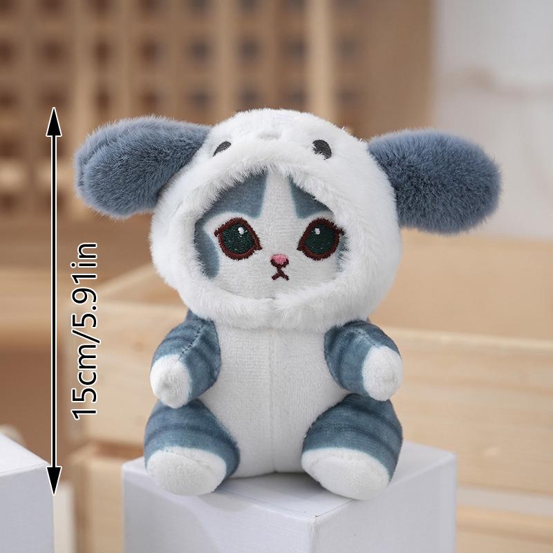 Kawaii Sanrios Crossdressing Cat Plush Doll Toy Cute Cartoon Stuffed Keychain Backpack Pendant For Kid Gifts