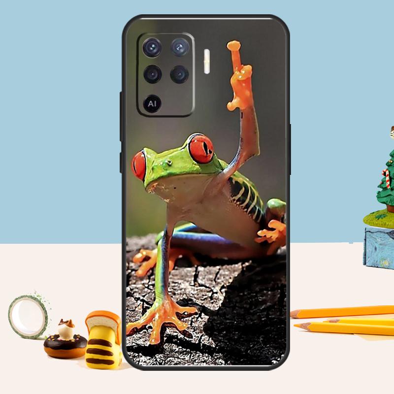 Чехол 'Зеленая лягушка' для Oppo A5 A6 Pro A15 A16 A76 A96 A17 A57 A98 A58 A78 A18 A38 A54 A74 A94 A40 A60 A80