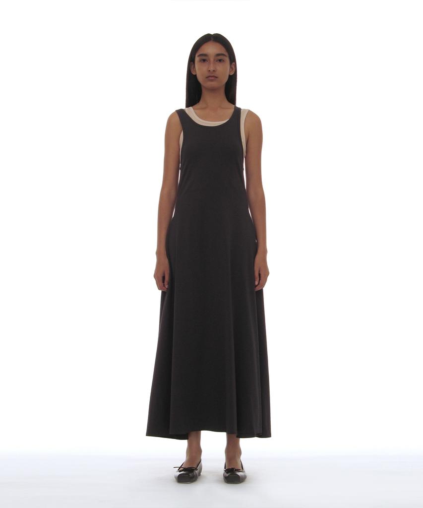 Partimento Woman Pwc Overlay Sleeveless Maxi Dress_Charcoal