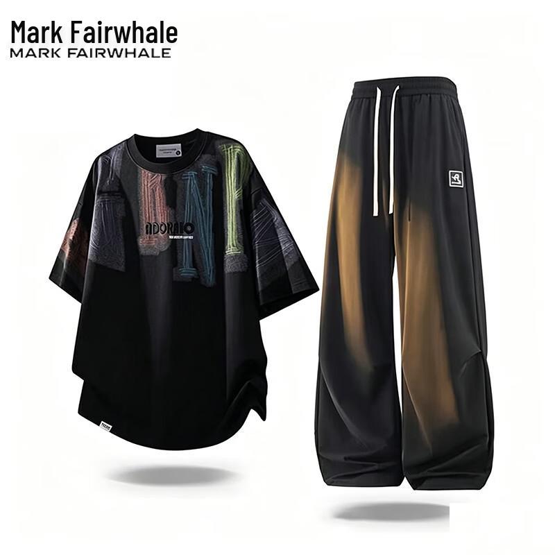 MARK FAIRWHALE Men's Short Sleeve T-Shirt & Long Pants Set