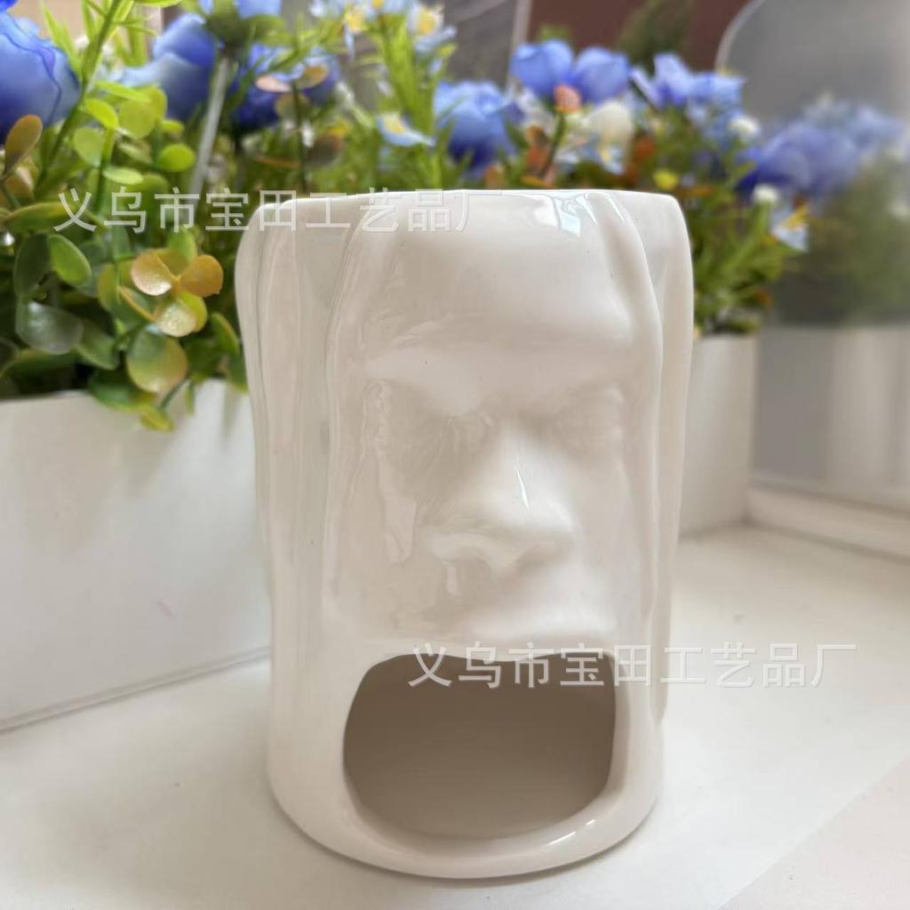 Hot-selling ceramic biscuit cup coffee cup white porcelain creative breakfast mug face milk water cup