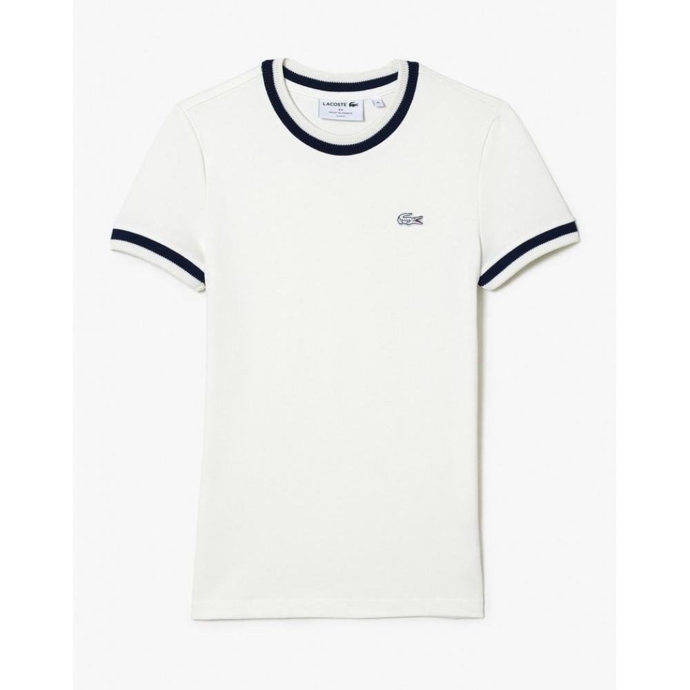 Lacoste Женская футболка S Slim Fit Tipping с коротким рукавом Tf7221 54g Ev0