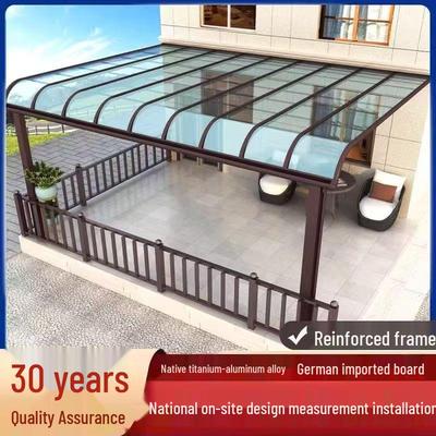 Прозрачный навес из алюминиевого сплава для навесов для вилл, террас, балконов и дворов