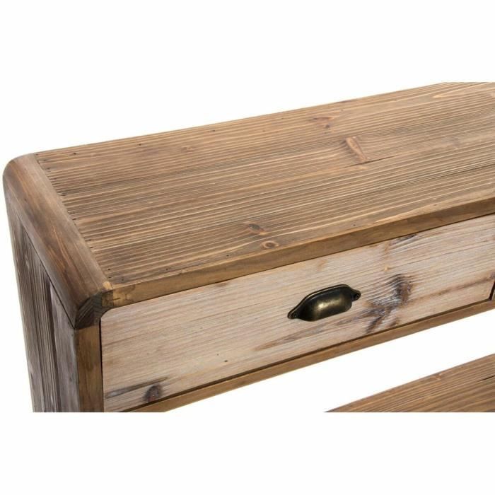 Console - Marque - Bois et métal - 115 cm - Blanc - Rustique-chic