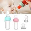 2 In 1 Baby Silicone Nipple Fresh Food  Feeding Bottles Nibbler Learn Feeding Drinking Water Straw Handle Baby Food Feeder Set