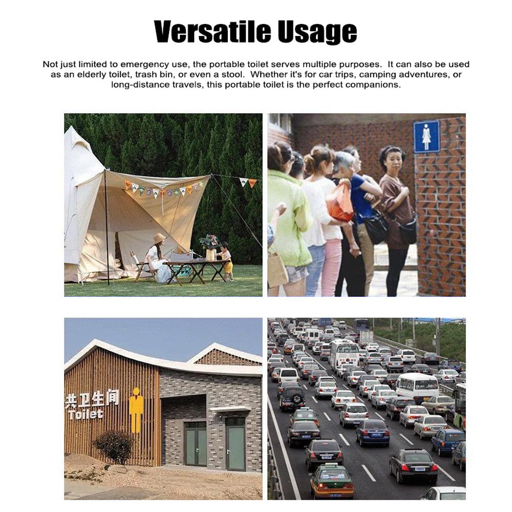 Дорожный автомобильный туалет, портативный складной горшок для кемпинга, аварийный туалет с крышкой, нагрузка до 150 кг для автомобиля