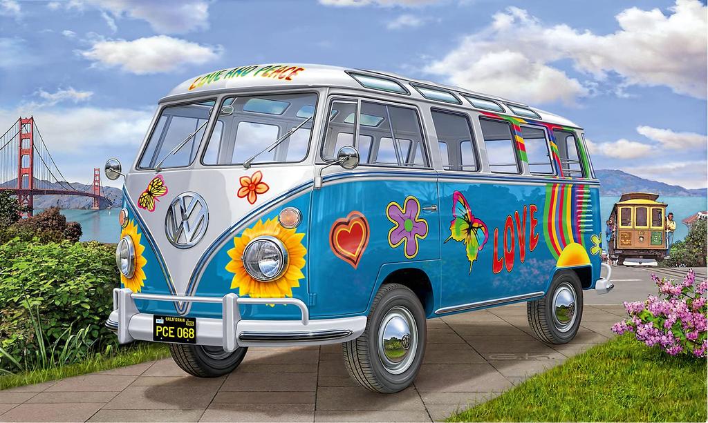 Немецкий автобус Revell Volkswagen T1 Samba Flower Power, пластиковая модель 07050 (Revell) 1/24