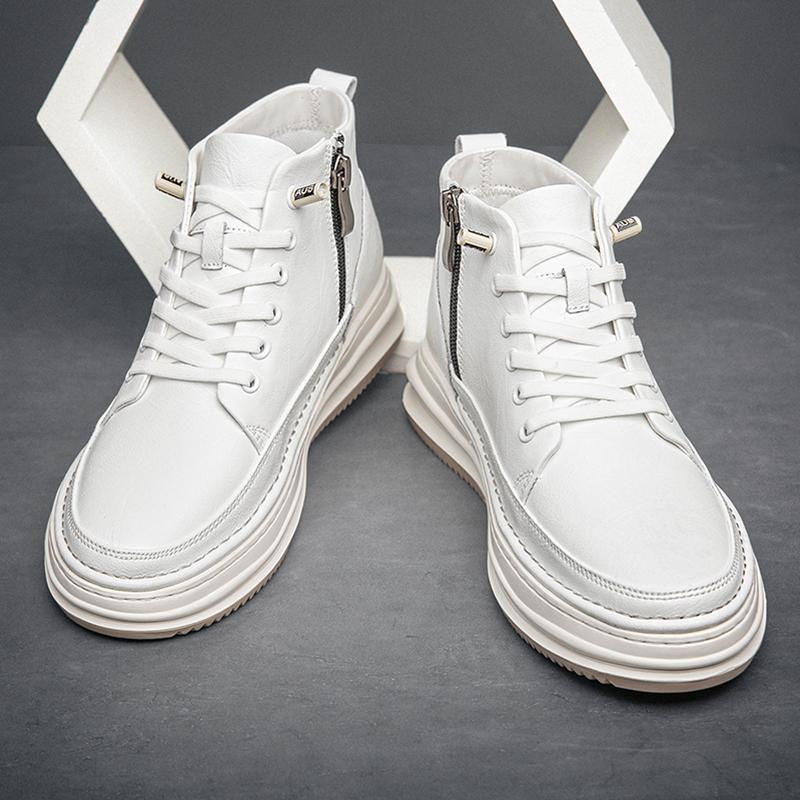 Модные мужские повседневные туфли из натуральной кожи, высококачественные ботинки для мотокросса с боковой молнией, роскошные брендовые мужские ботильоны, универсальные базовые ботинки