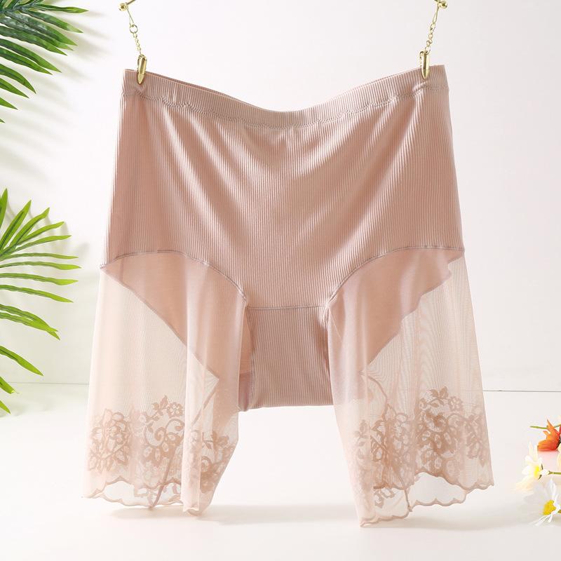 Plus Size Safety Short Pants Women Summer Seamless Under Skirt Pants Anti Chafing Boxers Female Sexy Lace Boyshorts Women