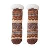 Patchwork Thicken Velvet Socks Mid Tube Sleeping Socks National Style Winter Floor Socks  Women Men