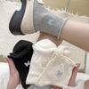 Женские весенне-осенние сетчатые носки до середины икры с вышивкой в виде бантика, женские корректирующие модные носки, послеродовые носки с отворотом