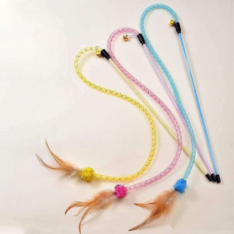 Кошачья Змея Кошачья Дразнилка Палочка Эластичная Сетчатая Трубка Перья Шерстяной Комок Кошачья Дразнилка Кошачья Игрушка Питомец Интерактивная Саморазвлекательная