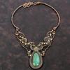 Chrysoprase Necklace Copper Wire Wrapped Necklace Adjustable Necklace Handmade Copper Jewelry Gemstone Necklace For Gift Wire Wrap Jewelry