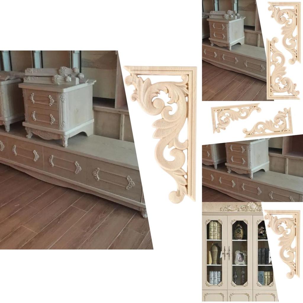 Угловая резьба по дереву Накладка Аппликация Рамка Мебель Ремесло Декоративная Неокрашенная