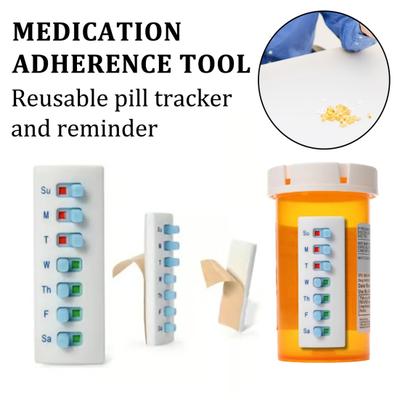 Напоминание о приеме таблеток и инструмент для отслеживания Многоразовый Отклеивающийся Наклейка Лекарство Лекарство для питомца Напоминание Трекер с воскресенья по субботу Прикрепите к вашей бутылке для путешествий