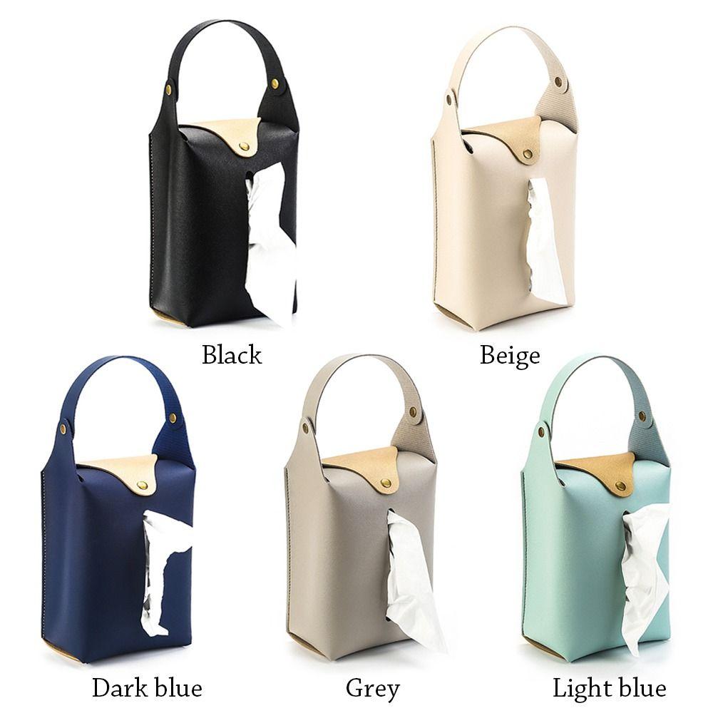 Leather Pu Hanging Paper Holder Toilet Tissue Storage Bag Car Tissue Box Hanging Tissue Cover Bag