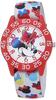 Детские часы Minnie Mouse с безелем, из нержавеющей стали, с аналоговым циферблатом для обучения времени, с нейлоновым ремешком, кварцевые, белые, часы.