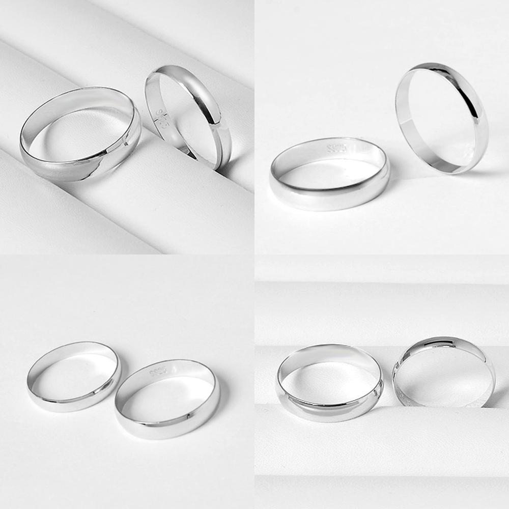 Simple Marriage Engagement Ring 100 %925 Sterling Silver Couple Ring Woman &Man Single Ring Solid Silver Jewelry Gift