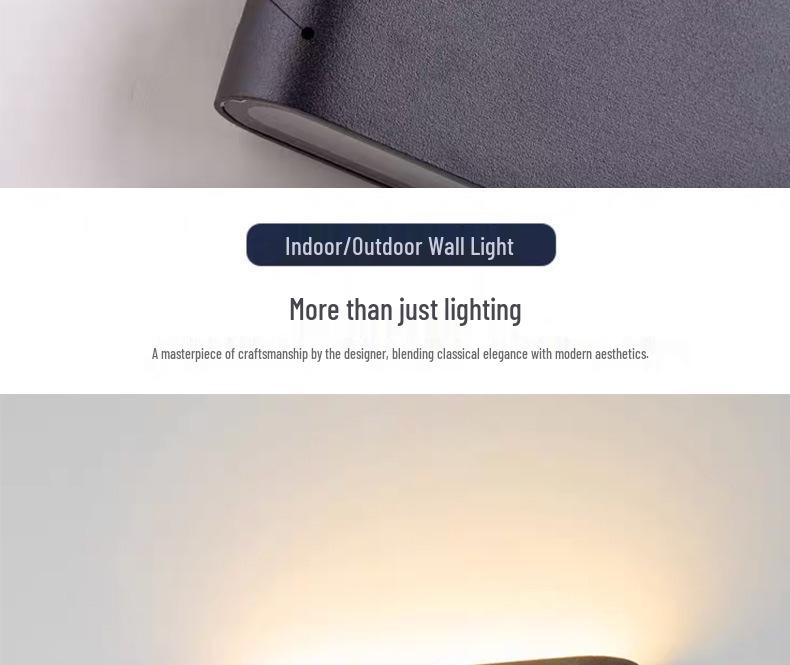 IP65 Waterproof Minimalist LED Up/Down Wall Lamp for Hotel Courtyard Exterior