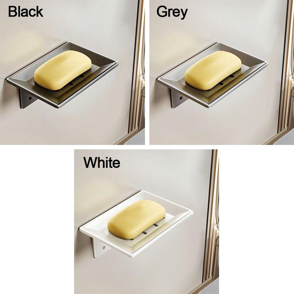 Space Aluminum Soap Box Wall Mounted Soap Container Tray Soap Dish Bathroom Kitchen Sink Organizer