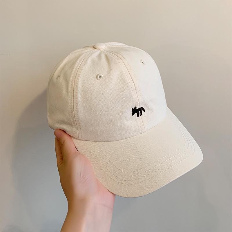Little Fox Baseball Cap Female Spring and Autumn Big Head Circumference Showing Face Small Peaked Cap Enlarged and Deepened Wide Brim