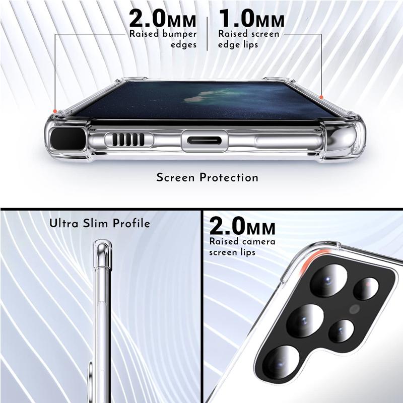 Magnetic Finger Ring Stand Transparent Case For Samsung Galaxy S22 Ultra Plus S21 S20FE S10 S20 Plus Note 20 Ultra Soft TPU Card Slot Kickstand Cover