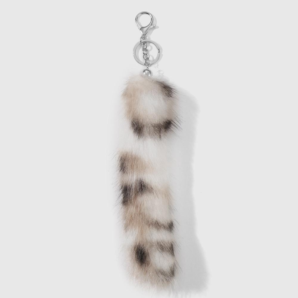 Leopard Print Animals Tail Keychain Hanging Bag Charms Fur Tails Pendant Jewelry Gifts