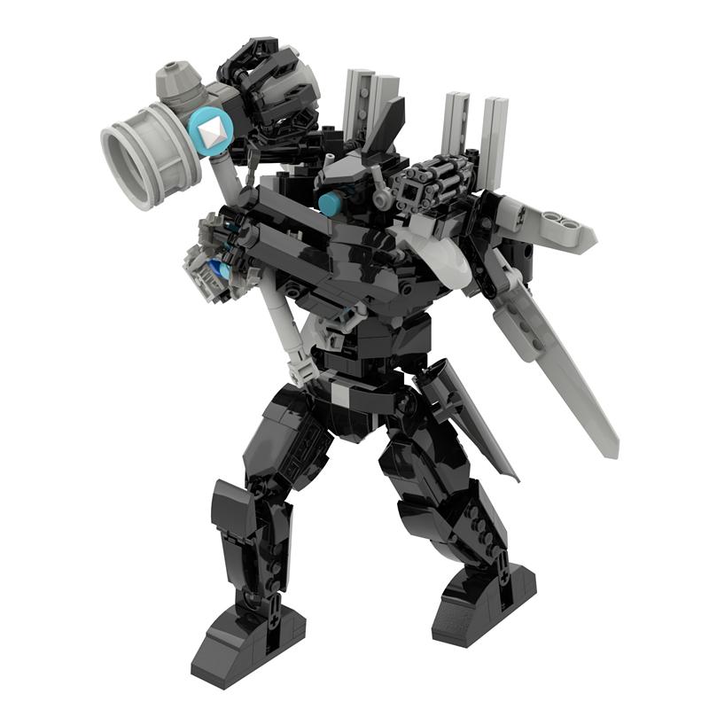 456PCS Skibidi Toilet Updated Titan Monitor Man Building Blocks Set With Hammer Mecha Model DIY Bircks Toys For Boys Christmas Gifts