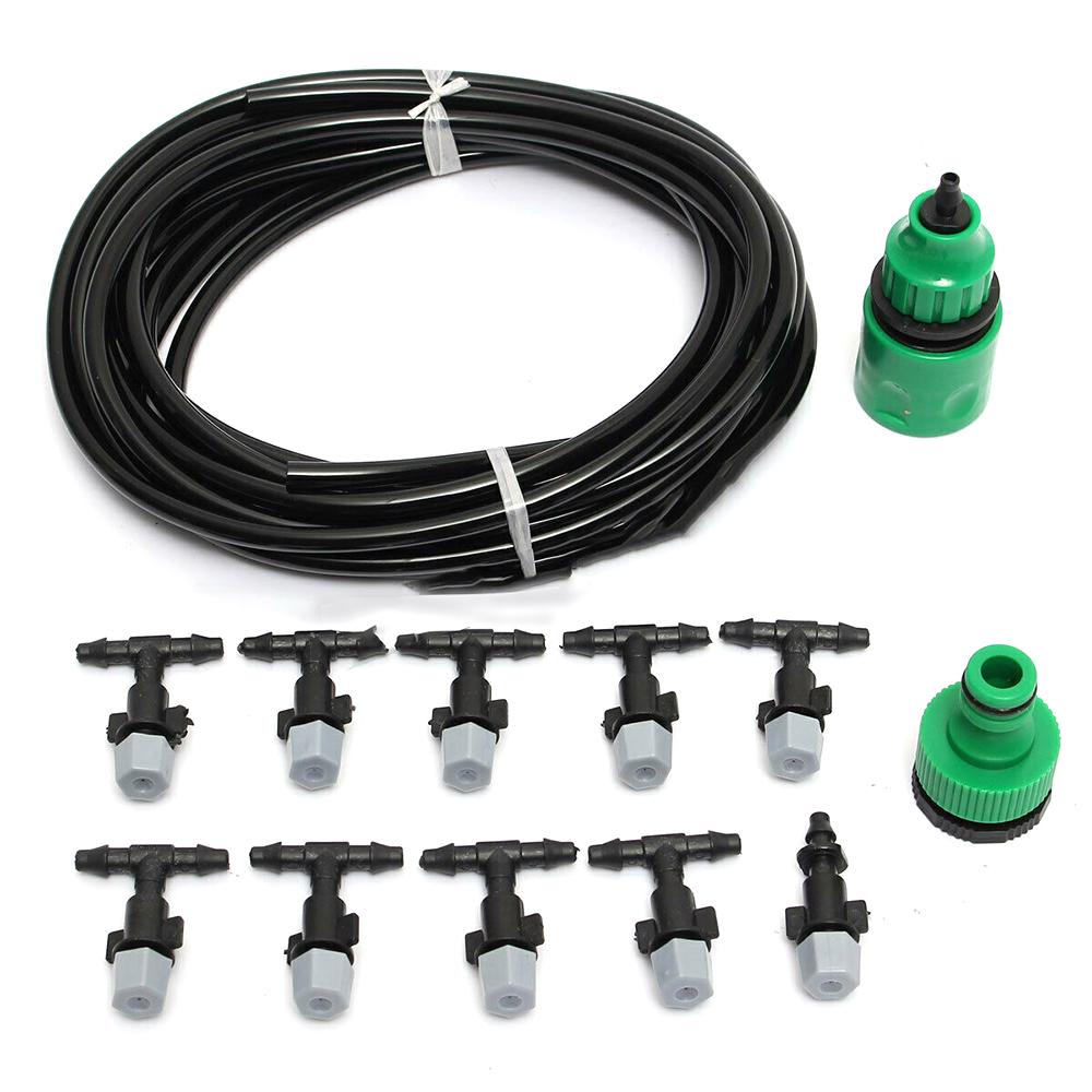 Garden Patio Water Mister Air Misting Cooling Micro Irrigation System Sprinkler 5M&10 Dripper-heads