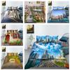 Комплект постельного белья с архитектурным пейзажем, пододеяльник, наволочка, домашний комплект постельного белья, AU/EU/US, полноразмерная односпальная/двуспальная кровать, домашняя мебель