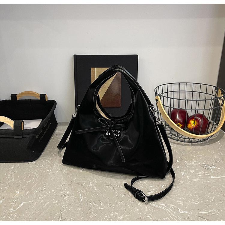 Korean simple casual messenger bag shoulder bag 2025 summer new sweet strap bow handbag women