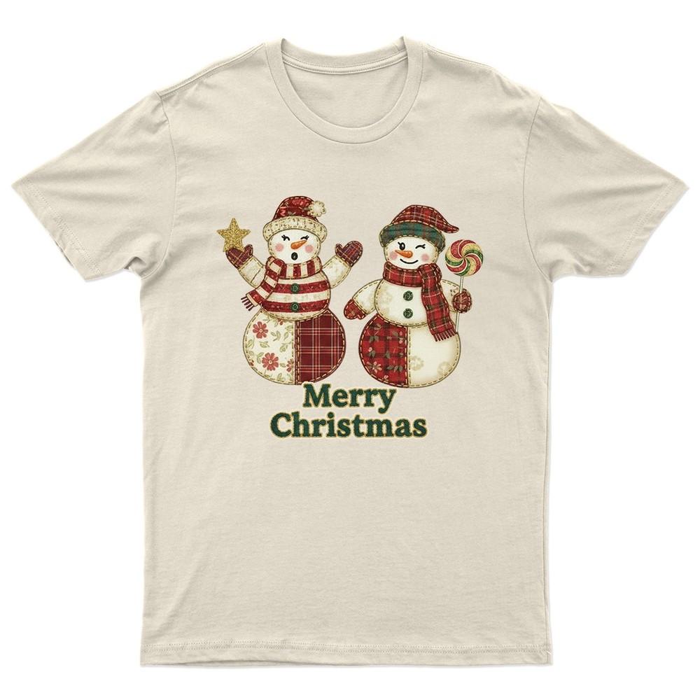 Merry Christmas SnowUnisex Festive TShirt Unisex Gift Retro Seasonal Funny Xmas