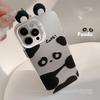 Big Ears Panda Iphone15 Suitable for 16Promax Mobile Phone Case 12 Apple 13 Three Dimensional Cute 11 Laser Hard