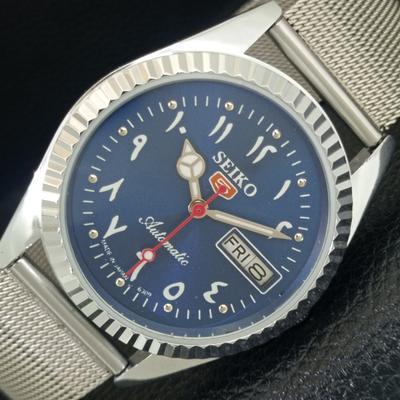 ЯПОНСКИЕ ВИНТАЖНЫЕ ОТРЕМОНТИРОВАННЫЕ МУЖСКИЕ АВТОМАТИЧЕСКИЕ ЧАСЫ SEIKO 5 6309A С СИННИМ ЦИФЕРБЛАТОМ a442514-1