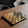 Chess Set Made Luxurious of Thick Pure Brass with Hand Engraving, Sculpted by Master Craftsmen,